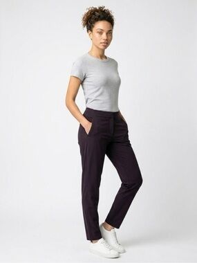 Athleta Women's Tailored Stretch Ankle Pants in Dark Plum